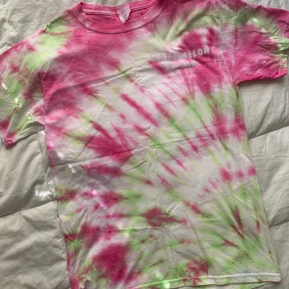 Pink and green tie dye T-shirt - Picture 2 of 7